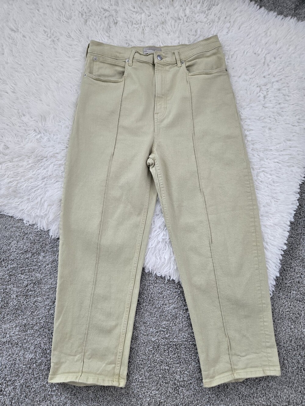 Everlane The Way-High Jeans front pintuck seam design. Size 32.